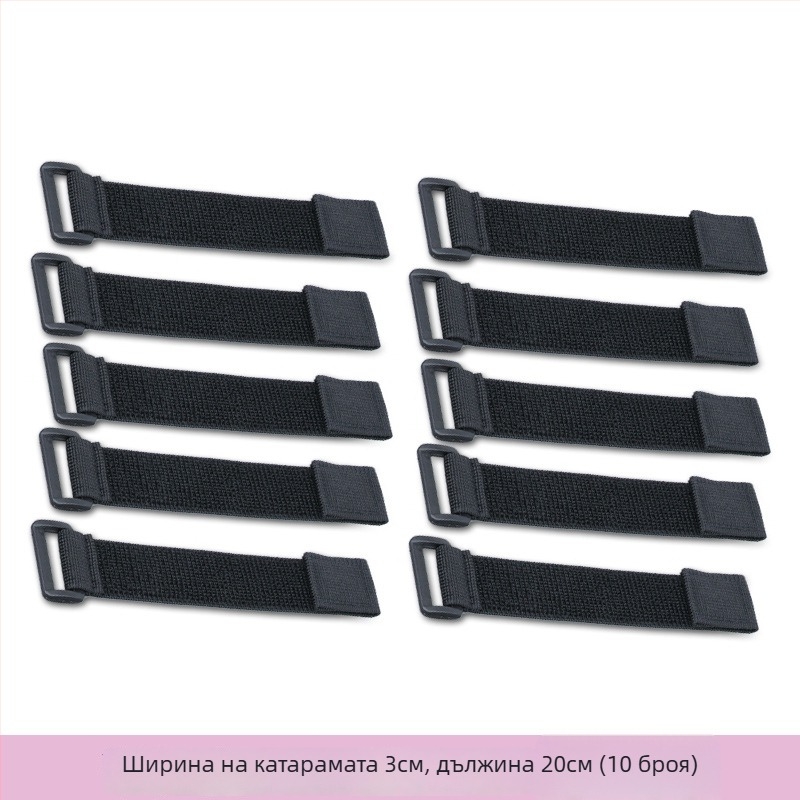 Еластична самозалепваща велкро лента за фиксация на кабели, раници и облекло – полиестер, смес полиестер/найлон/еластан, марка Mileqi