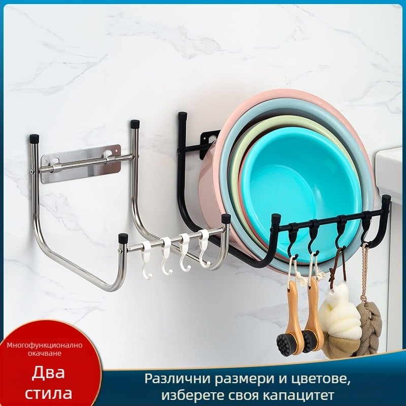Неръждаема стомана, стенен монтаж, рафт за мивка с държач за кърпи; многофункционален, влагоустойчив; 1 рафт; подходящ за баня, козметика и кухня.