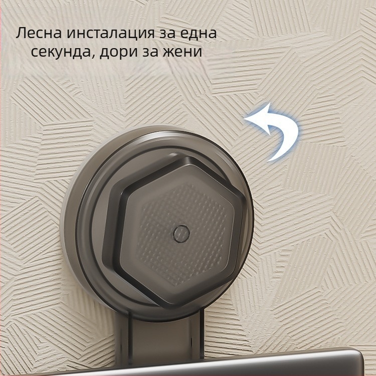 Двуетажен стенен банен рафт с вакуумна фиксация, без пробиване на дупки (Модел ZWJ-023; Материал: Желязо; Носимост: 10 кг; 2-етажен дизайн; Повърхност: спрей пластмаса)