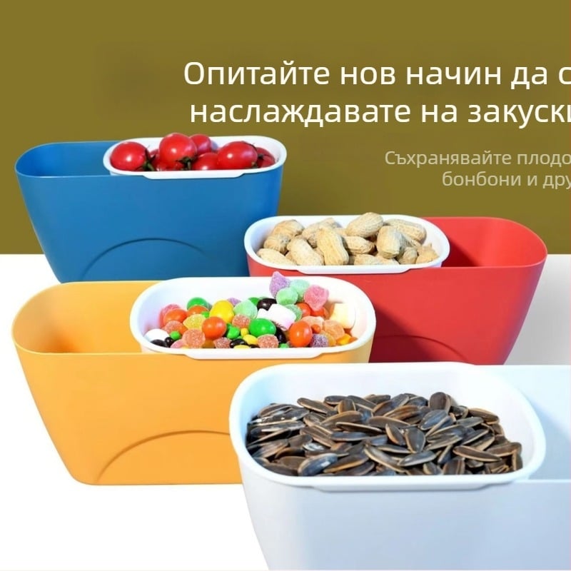 Пластмасова плодова чиния в нордически стил, двуетажна поставка за съхранение