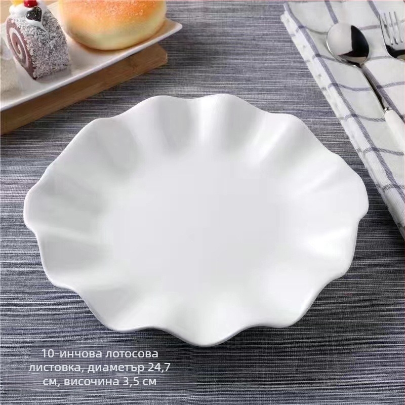 Керамична чиния с неправилна форма, подглазурено покритие, подходяща за микровълнова, модерен минималистичен стил