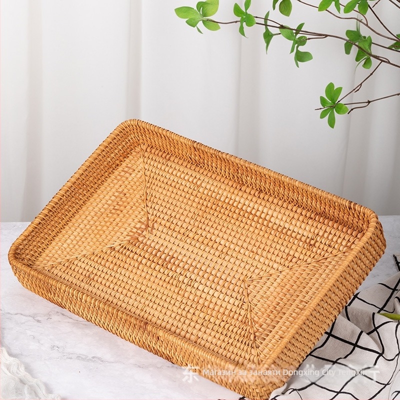 Съхранителна кошница - плетена от есенна лоза, ретро стил, за плодове, хляб и козметика на бюрото