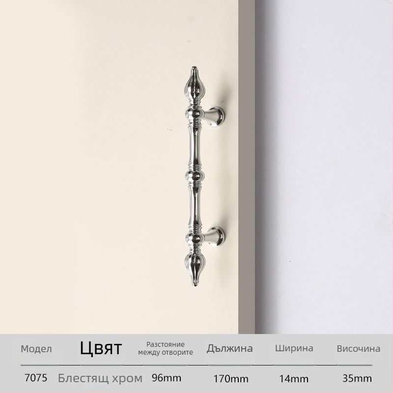 Гардеробна дръжка, солидна цинкова сплав, лита отливка, модел 7075, марка Fandilo