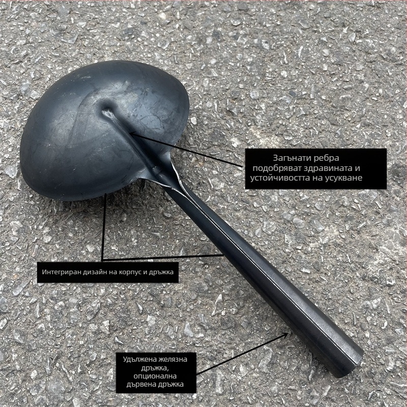 Готварска лъжица от желязо; дръжка от желязо; висока топлинна устойчивост; персонализирана обработка; модерен стил