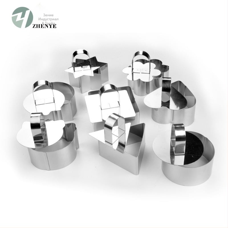 Неръждаема стоманена форма за мус с притискаща плоча – неравна форма, инструмент за печене за торти, оризови топчета и суши