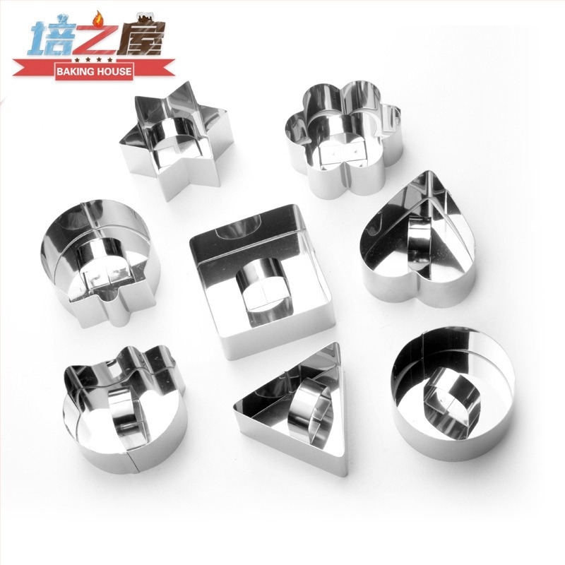 Неръждаема стоманена форма за мус с притискаща плоча – неравна форма, инструмент за печене за торти, оризови топчета и суши