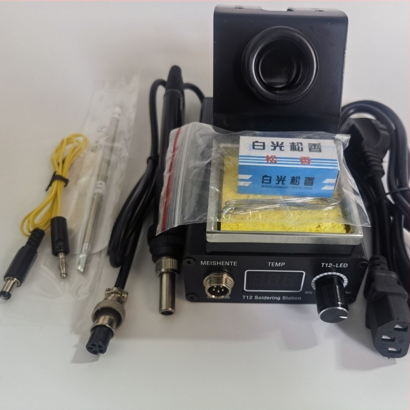 T12 станция за заваряване с регулируема температура, висока мощност, цифров дисплей и режим на заспиване, накрайник T12