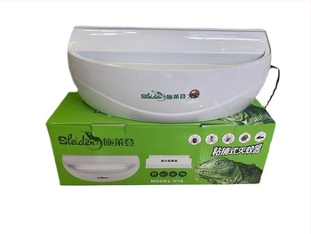 Лепяща лампа за комари, монтирана на стена, модел V18, обхват 61 m²+, въртяща се 0–180°, улов с вентилатор