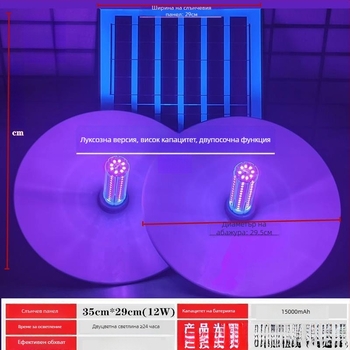 Соларна лампа за насекоми в рибовъдно езеро, LED светлина, обхват 61 м²+, умна мрежова свързаност