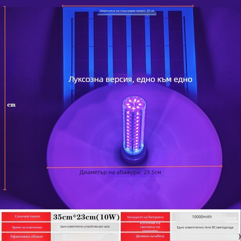 Соларна лампа за насекоми в рибовъдно езеро, LED светлина, обхват 61 м²+, умна мрежова свързаност