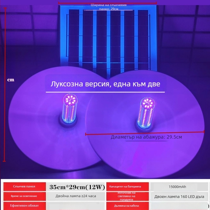 Соларна лампа за насекоми в рибовъдно езеро, LED светлина, обхват 61 м²+, умна мрежова свързаност