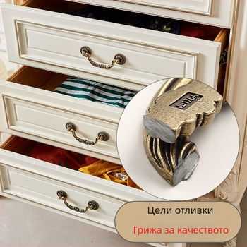 Дръжка за шкаф и чекмедже, европейски и американски стил, ретро, с едно дупче, модел HK175 Qinggu, цинкова сплав