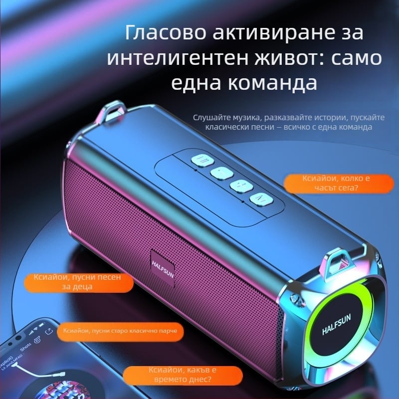 Bluetooth колонка с двойни говорители, IPX7 водоустойчив, Bluetooth 5.0, 100 Hz–20 kHz, входове: 3,5 мм жак, TF карта, USB, Bluetooth; без вградена батерия; за външно ползване