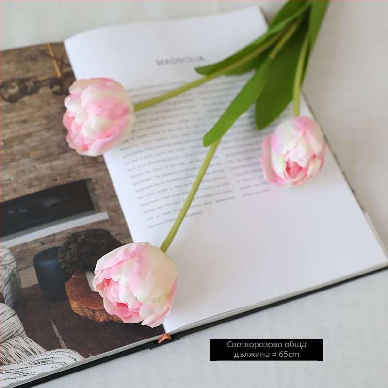 Изкуствен букет лалета от коприна — за сватби, външни събития, реквизит за снимки и домашна декорация