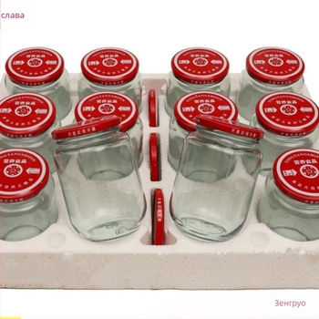 Стъклен буркан за консервиране, термоустойчив, запечатан с капак, хранителен клас, за съхранение на доматен сос