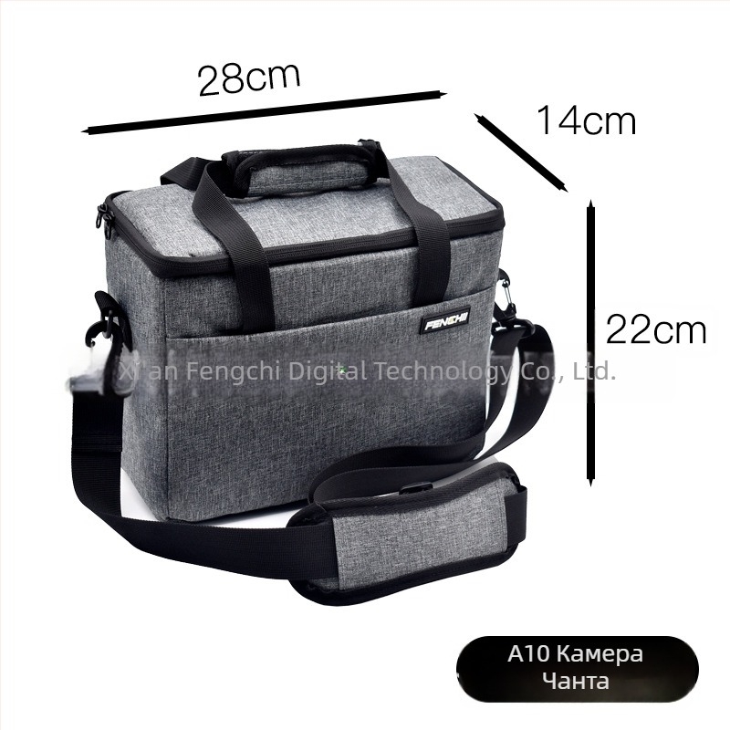 Чанта за фотоапарат с вътрешна подплата модел A8, найлонова, водоустойчива, износоустойчива и удароустойчива, за безогледални и DSLR камери (едно тяло, два обектива)