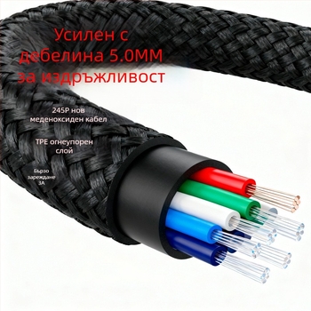 USB-A към USB-C адаптер кабел за клавиатури и мишки, оксигено чист мед, ръчна изработка, за ПК