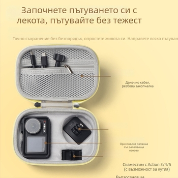 Калъф за DJI Action 5 Pro/4/3 – твърд корпус, EVA материал