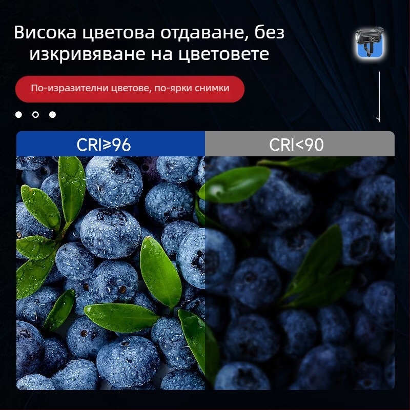 200W COB професионална светлина за фотография, регулирама яркост, 2700–6500K, 110–265V, E27 гнездо