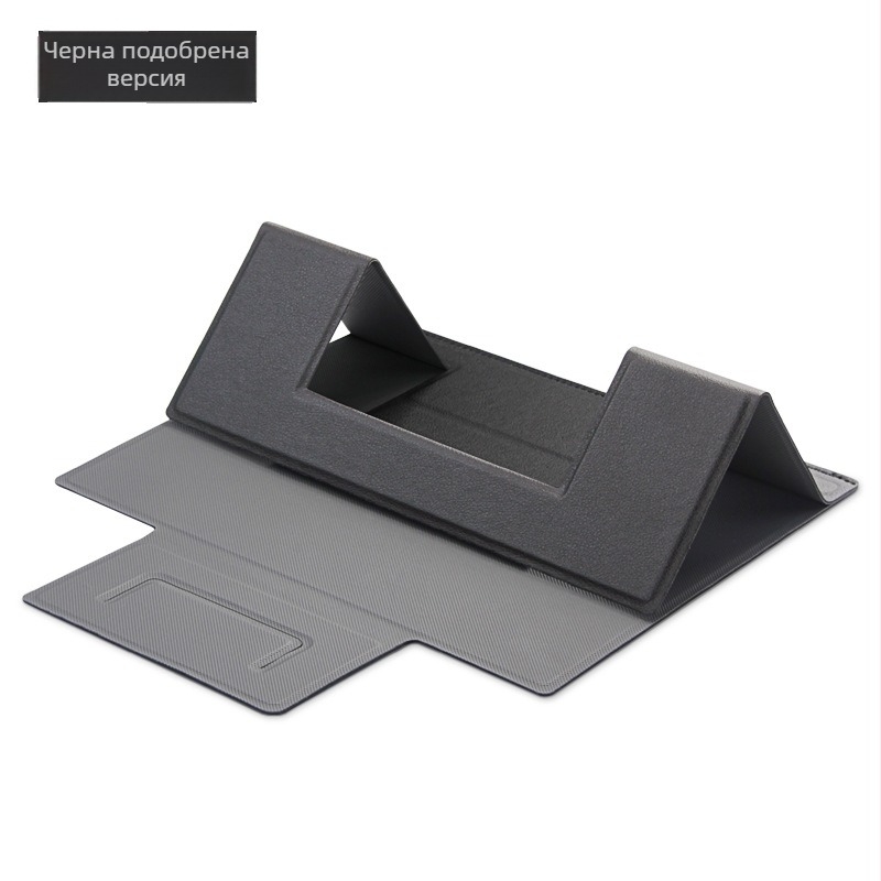 Лаптоп стойка със охлаждане, сгъваема настолна подложка за лаптопи и таблети, PU материал; съвместима с 12.5–15.6-инчови устройства; тегло 205 г