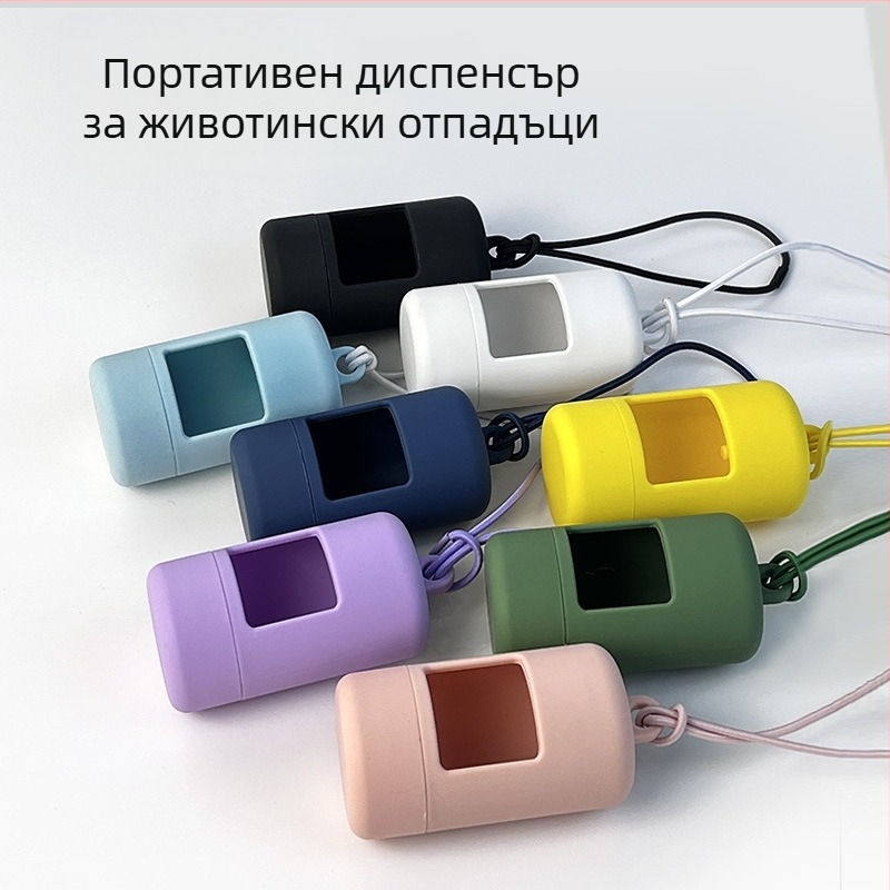 Диспенсер за торбички за кучета с контейнер за отпадъци – ABS, плоско устие, удебелен