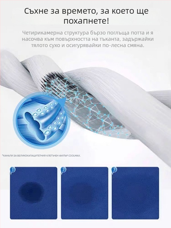 Унисекс двучленен комплект медицински работни облекла – бързосъхнеща, влагоотвеждаща полиестер-спандекс материя, дълъг ръкав, V-образно деколте върху горнището + панталони, за всички сезони