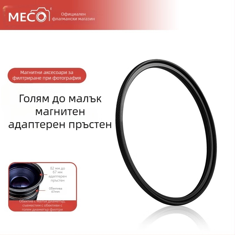 Mecoright Магнитна капачка за обектив със адаптер за филтри за SLR и безогледални камери
