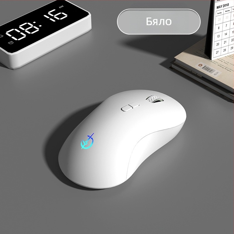 Bluetooth безжична мишка M600-s, 7 бутона, 3200 DPI, ергономична, RGB осветление, Plug-and-Play