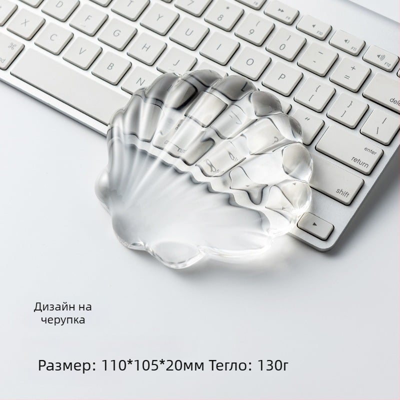 Прозрачна подложка за китката към мишката с дизайн на водна капка, нехлъзгаща се, естествен каучук, за офис и лаптоп