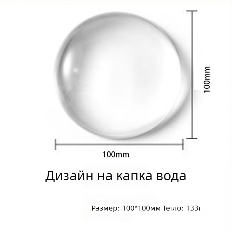 Прозрачна подложка за китката към мишката с дизайн на водна капка, нехлъзгаща се, естествен каучук, за офис и лаптоп
