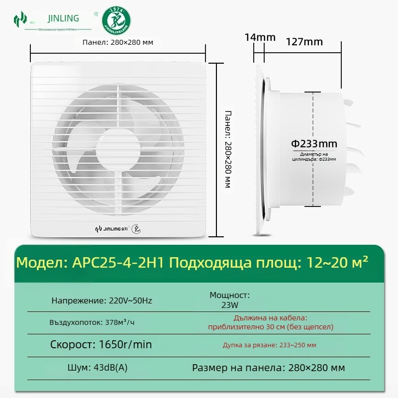Golden Antelope Вентилатор за изпускане – модели apc20-3-2(h1), apc25-4-2h1; висящ монтаж; 220V; 1000W; първокласна енергийна ефективност