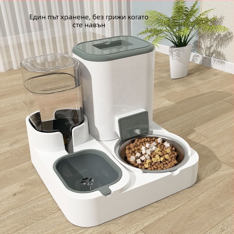 Автоматичен подавач за храна и диспенсер за вода със интегрирана купа за котки и кучета — Напрежение ≤36V — Мощност 2000W+ — Без защита от прегряване