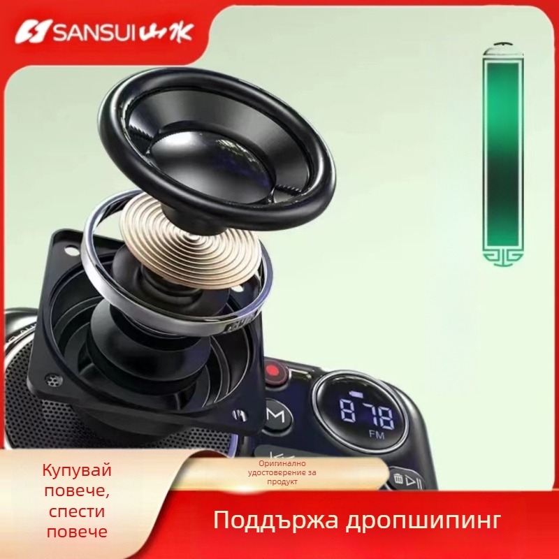 Преносимо Bluetooth FM радио за възрастни с цифров дисплей и запис, модел F21, ABS корпус.