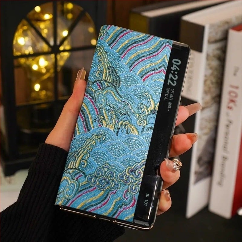 Huawei защитен калъф — задният капак с въртяща се стойка за прозореца, акрил, защита от падане