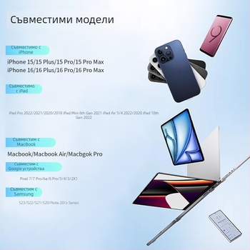 In-ear слушалки с жично свързване, Type-C конектор, 120 мм кабел