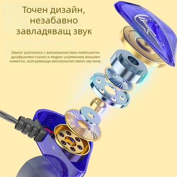 Bestair X60 Ear-Hook кабелни слушалки, динамичен драйвер, 108 dB чувствителност, Android съвместими