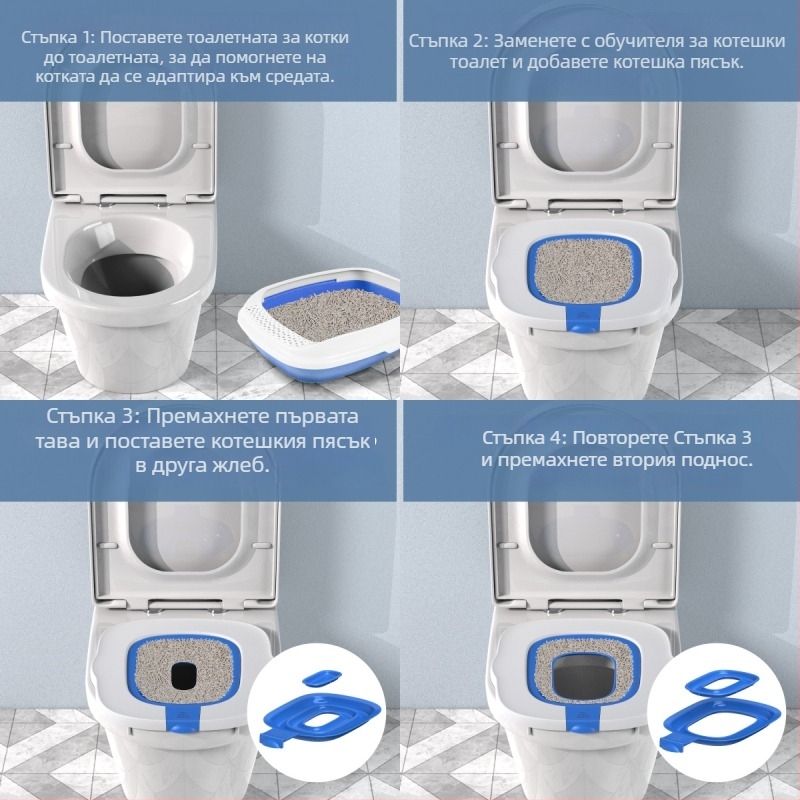 Котешки обучител за използване на тоалетна, ABS пластмаса, OEM частна марка, подходящ за котки