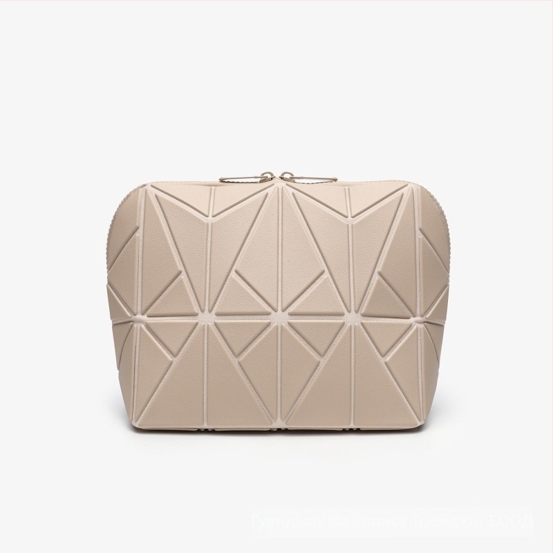 Козметична чанта с геометричен ромбов модел и райета, PVC материал, голям капацитет с разделители, цип, полиестерна подплата, преносима за жени