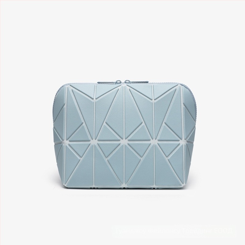 Козметична чанта с геометричен ромбов модел и райета, PVC материал, голям капацитет с разделители, цип, полиестерна подплата, преносима за жени