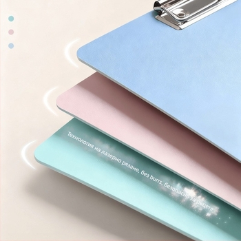 Клипборд за A4 от пластмаса, марка Trust, пластмасов клип, дебелина на плочата 300 мм