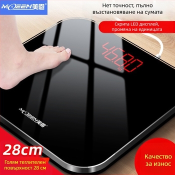 Везна за тяло Meien USB зареждане – прецизно измерване на тегло, мазнини, калории и влажност до 150 кг