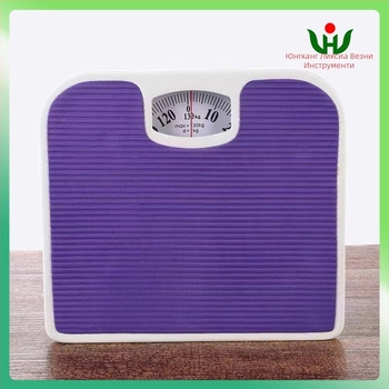 Механична везна за тяло за баня, нехлъзгаща се повърхност, без електричество, пружинен механизъм, капацитет 130 кг