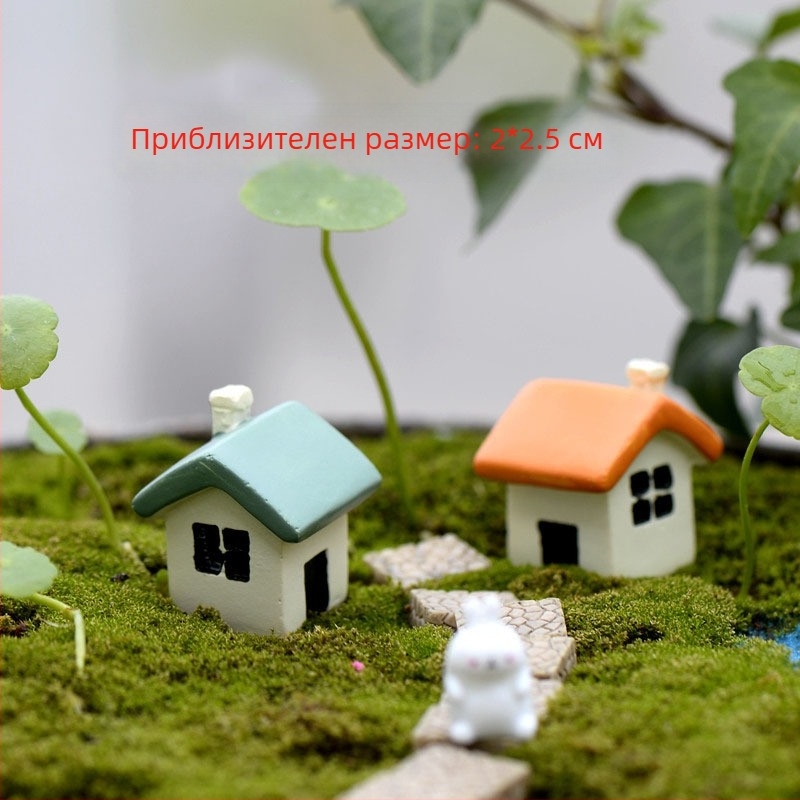 Миниатюрен пейзажен декор – ръчно изработени смолени украшения в стил карикатура, Марка: Chen Jun Craftsmanship, Материал: синтетична смола