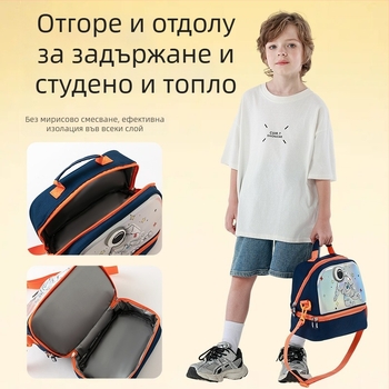 Ученическа термо чанта за обяд - аниме принт, голям капацитет, изолирана, водоустойчива, Oxford плат