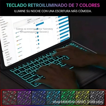 Калъф за таблет Samsung Galaxy Tab A9 Plus със тъчпад и подсветена Bluetooth клавиатура (за модели SM-X210/SM-X215)