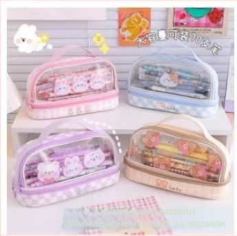 кожен несесер за моливи с карикатурен дизайн за ученици, марка Jiangying, универсален, корейски стил