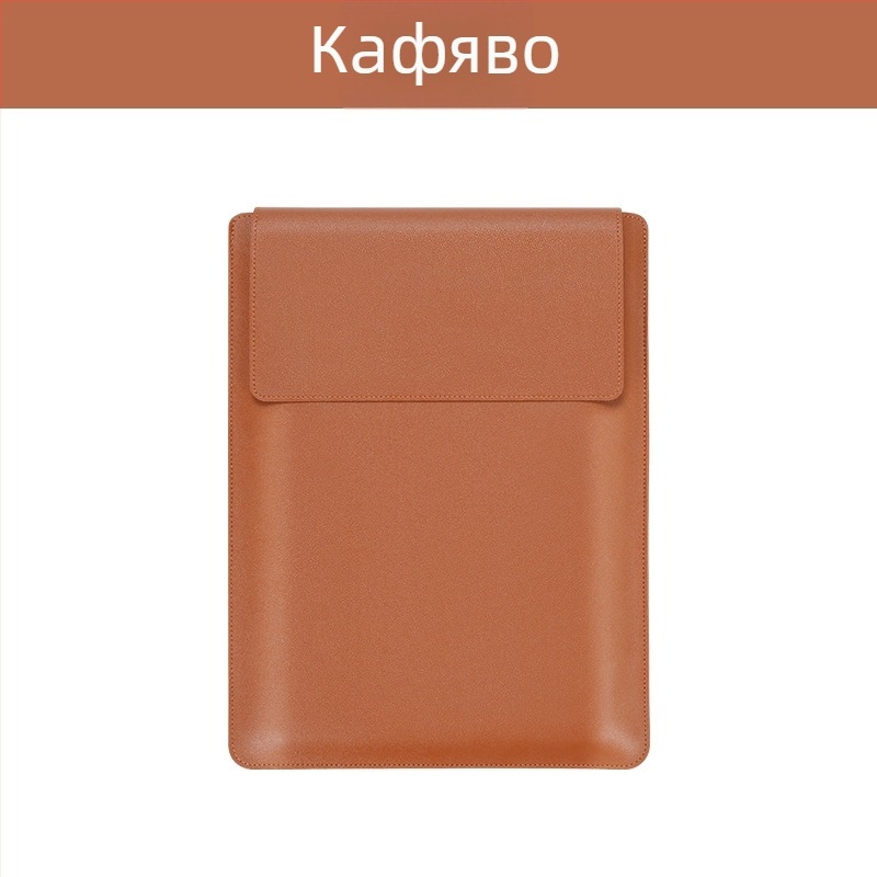 PU кожен защитен калъф за лаптопи и таблети с регулируема стойка, дръжка в стил clutch, водоустойчив и износоустойчив