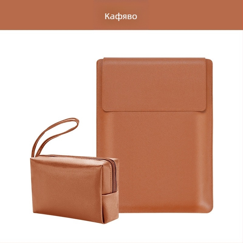 PU кожен защитен калъф за лаптопи и таблети с регулируема стойка, дръжка в стил clutch, водоустойчив и износоустойчив