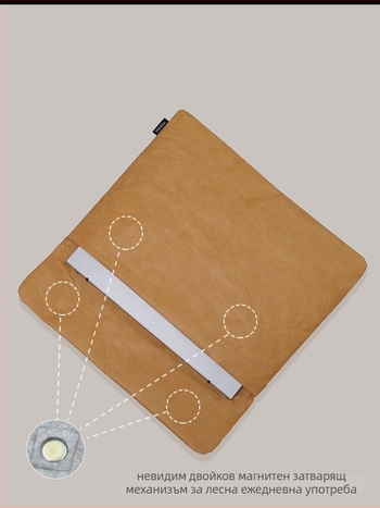 Калъф за таблет със магнитно затваряне — водоустойчив, ултралек, издръжлив на износване, удароустойчив; материал: хартия; подплата: полиестер; стил: градски минимализъм; пролет 2025