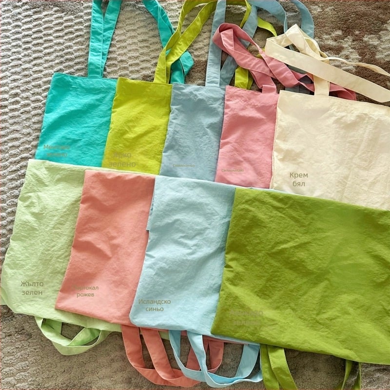 Чанта Tote от полиестер, вертикална квадратна форма, без подплата, двойни презрамки, стил Fresh and Sweet